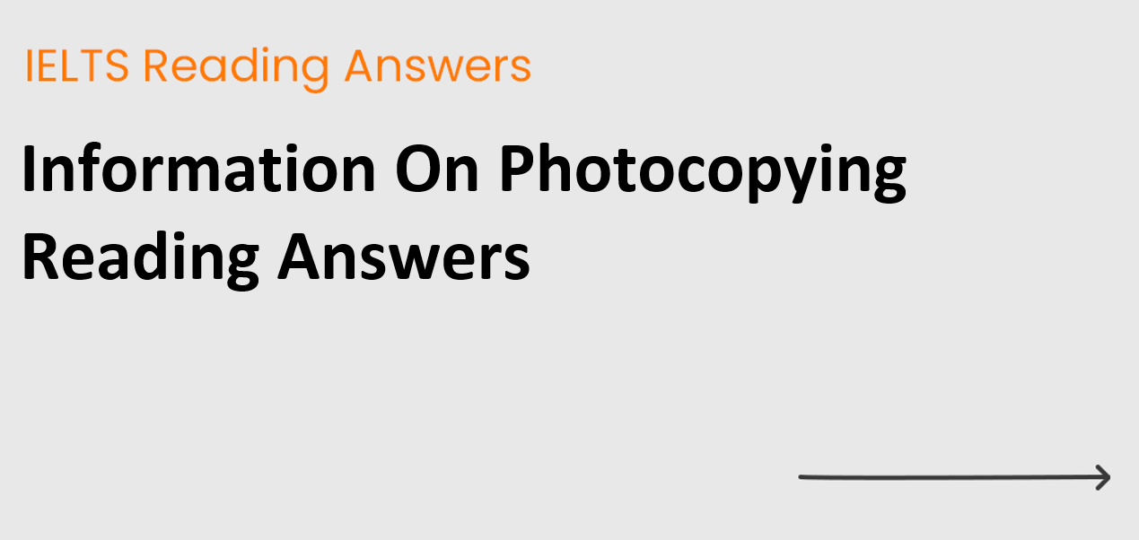 Information On Photocopying Reading Answers